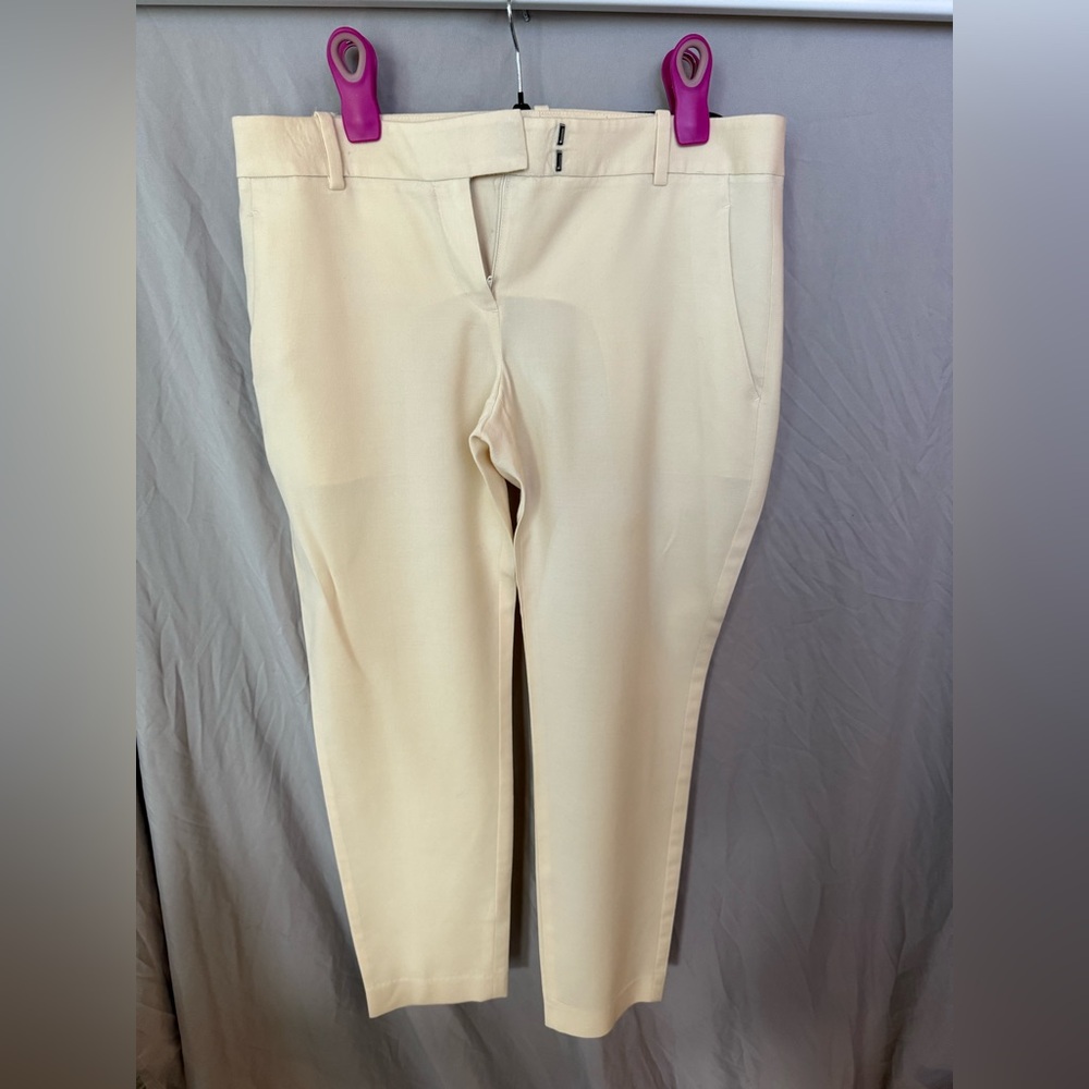 Theory Light Cream Cropped Suit/Dress Pants sz 8